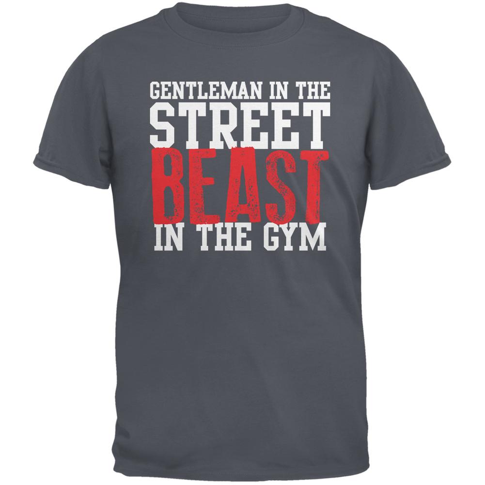 Gentleman In The Street Beast In The Gym Charcoal Grey Adult T-Shirt Men's T-Shirts Old Glory 2XL Grey