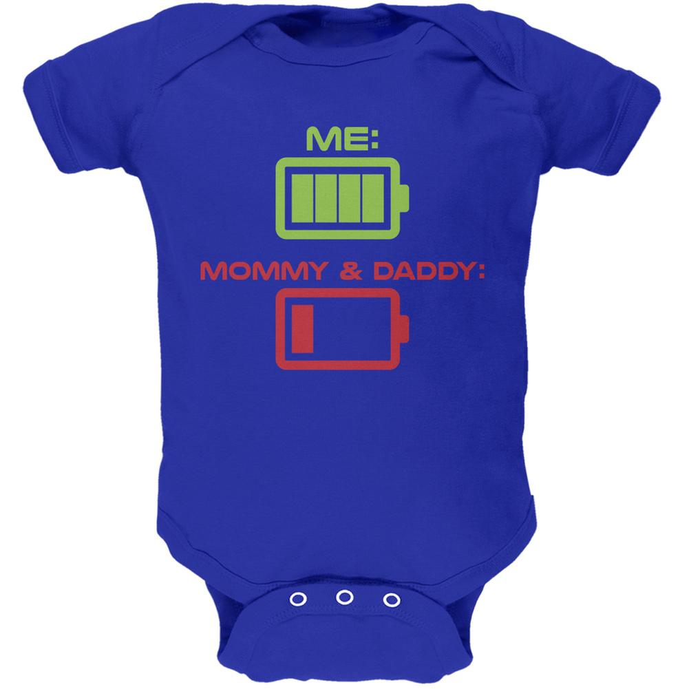 Funny Child Battery Royal Soft Baby One Piece Baby One Piece Old Glory 0-3M Blue
