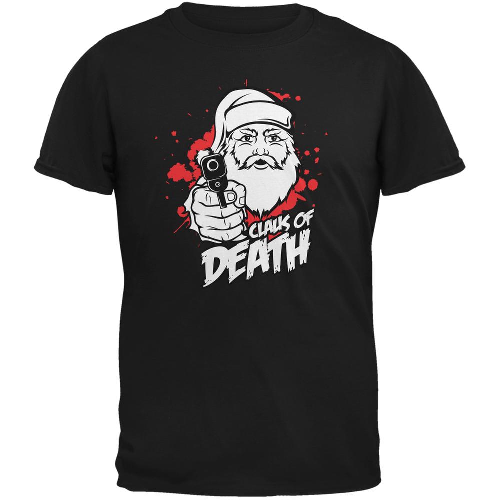 Christmas Claus Of Death Black Adult T-Shirt Men's T-Shirts Old Glory 2XL Black