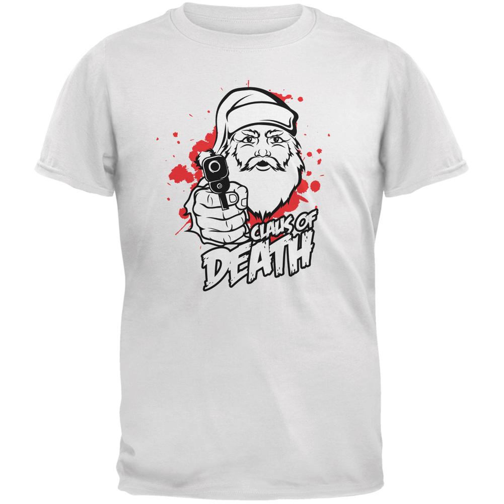 Christmas Claus Of Death White Adult T-Shirt Men's T-Shirts Old Glory 2XL White