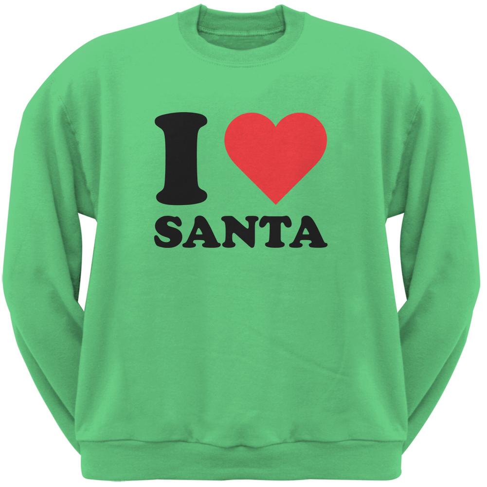 Christmas I Heart Santa Irish Green Adult Sweatshirt Men's Sweatshirts Old Glory 2XL Green