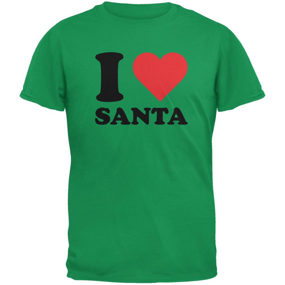 Christmas I Heart Santa Irish Green Adult T-Shirt Men's T-Shirts Old Glory 2XL Green
