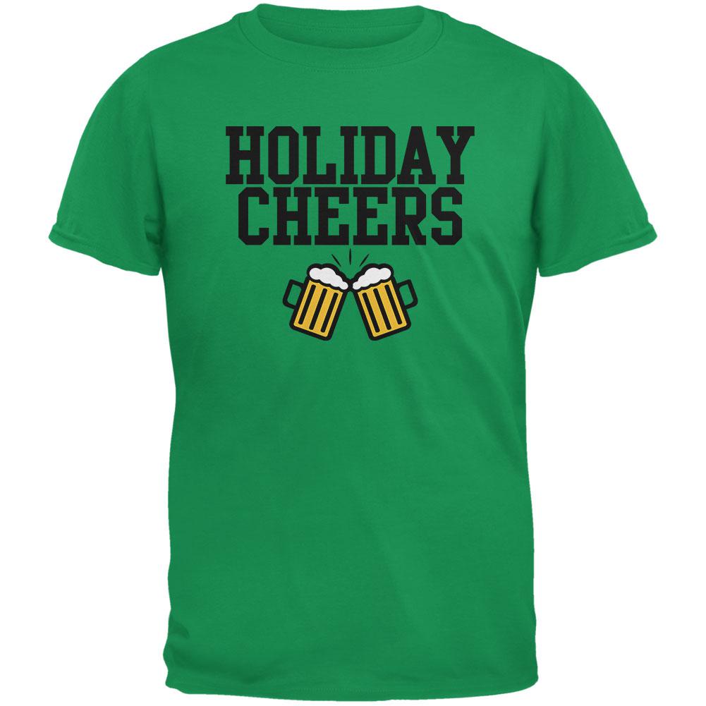 Christmas Holiday Cheers Irish Green Adult T-Shirt Men's T-Shirts Old Glory SM Green