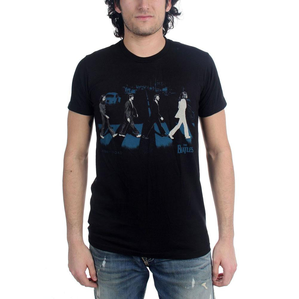 The Beatles - Abbey Stride Adult T-Shirt Men's T-Shirts Old Glory SM Black