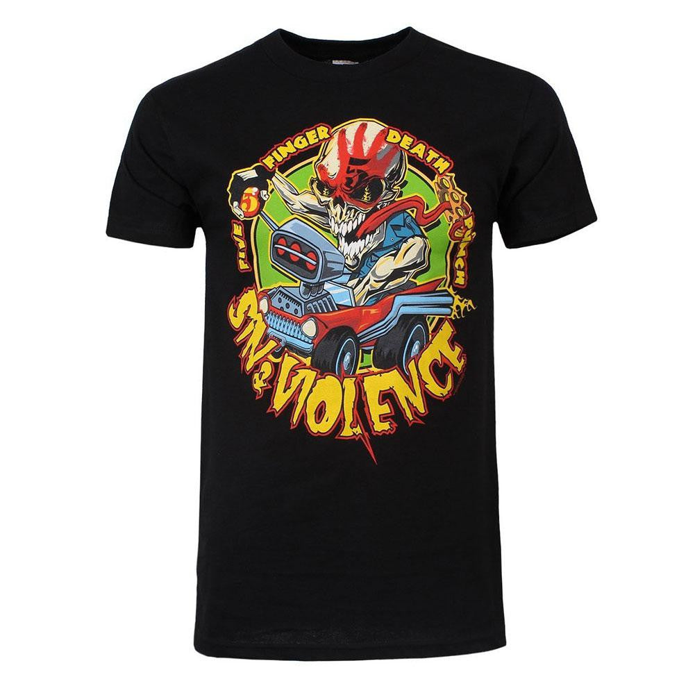Five Finger Death Punch - Sin and Violence Adult T-Shirt Men's T-Shirts Five Finger Death Punch SM Black