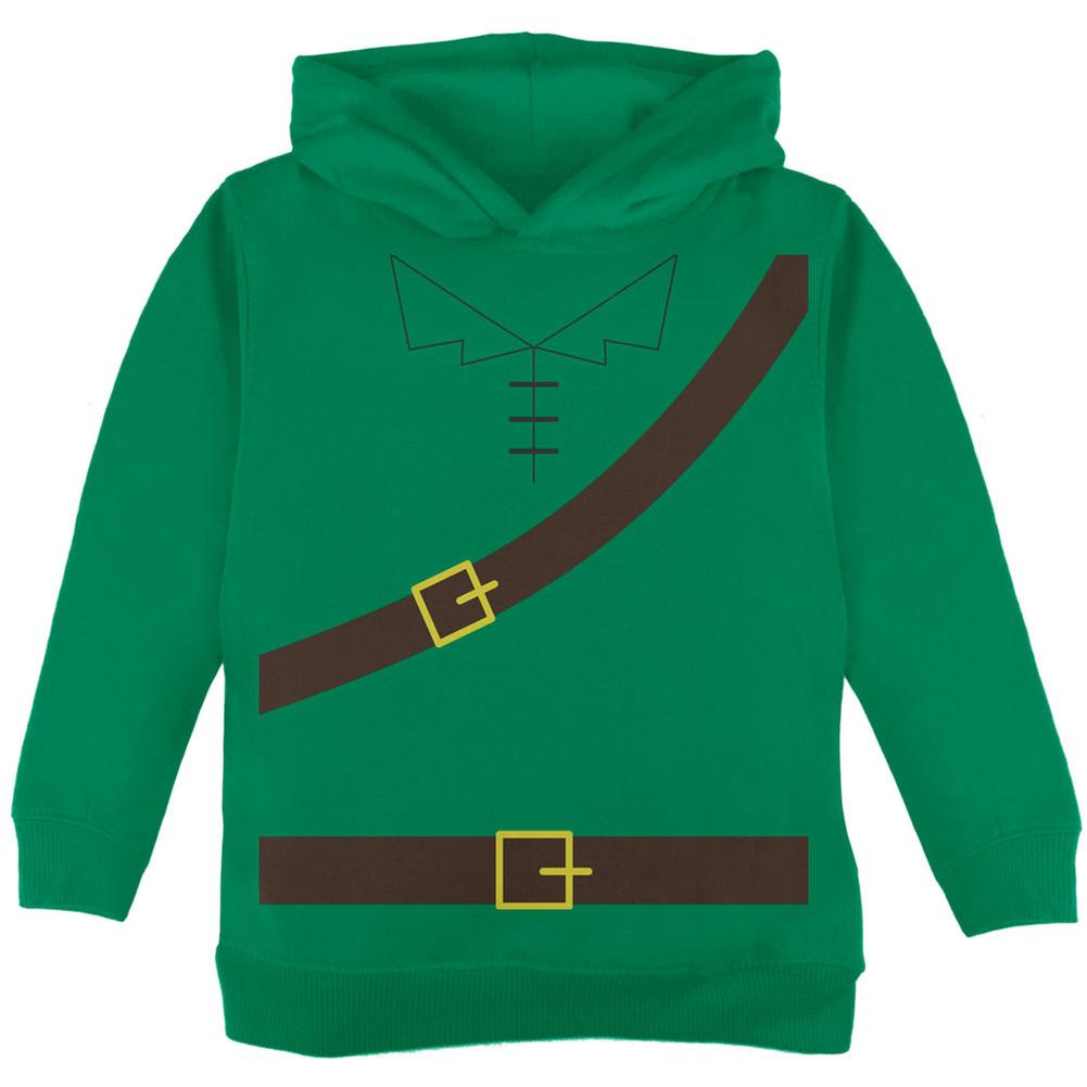 Halloween Robin Hood Costume Green Toddler Hoodie Toddler Hoodies Old Glory 2T Green