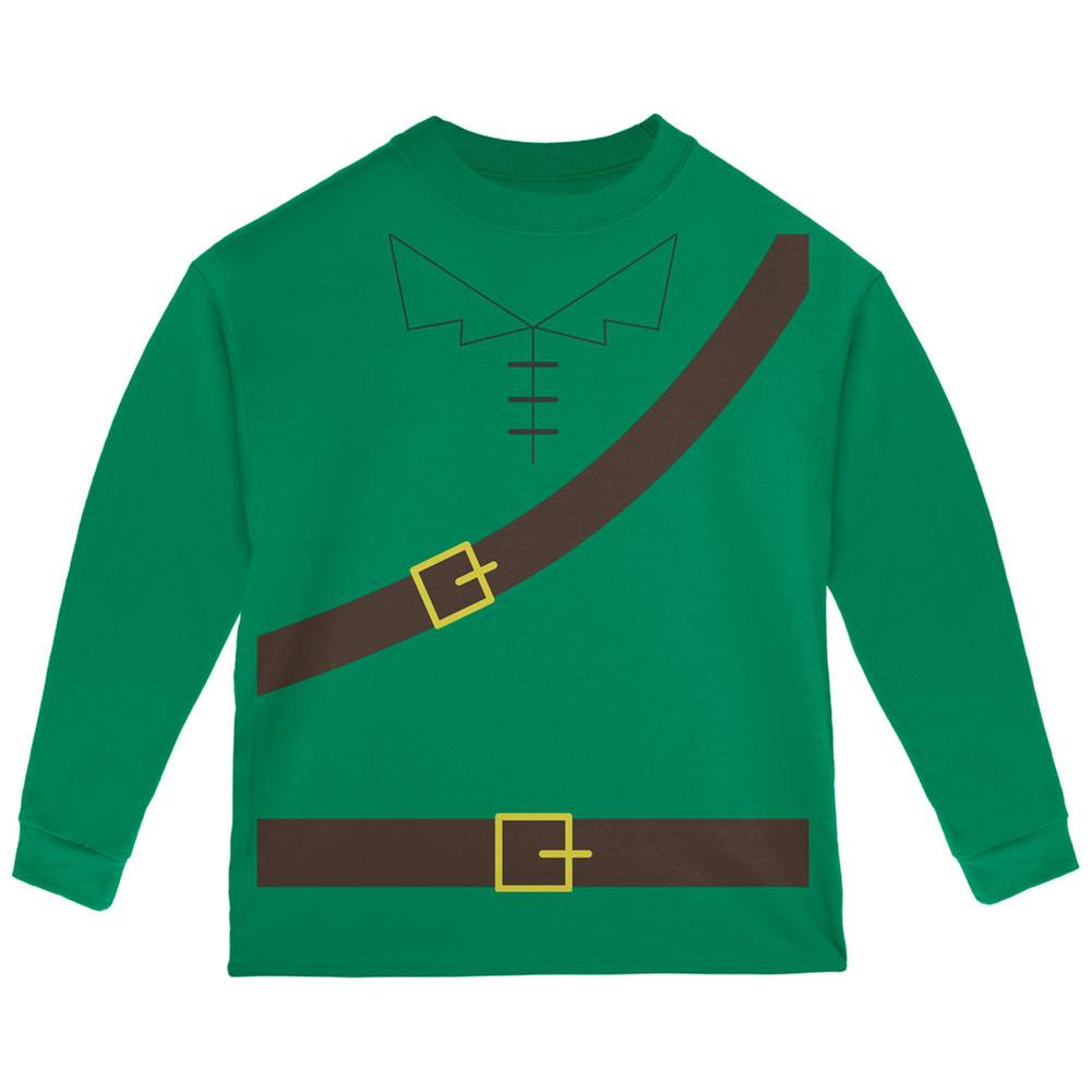Halloween Robin Hood Costume Green Toddler Long Sleeve T-Shirt Toddler Long Sleeves Old Glory 2T Green