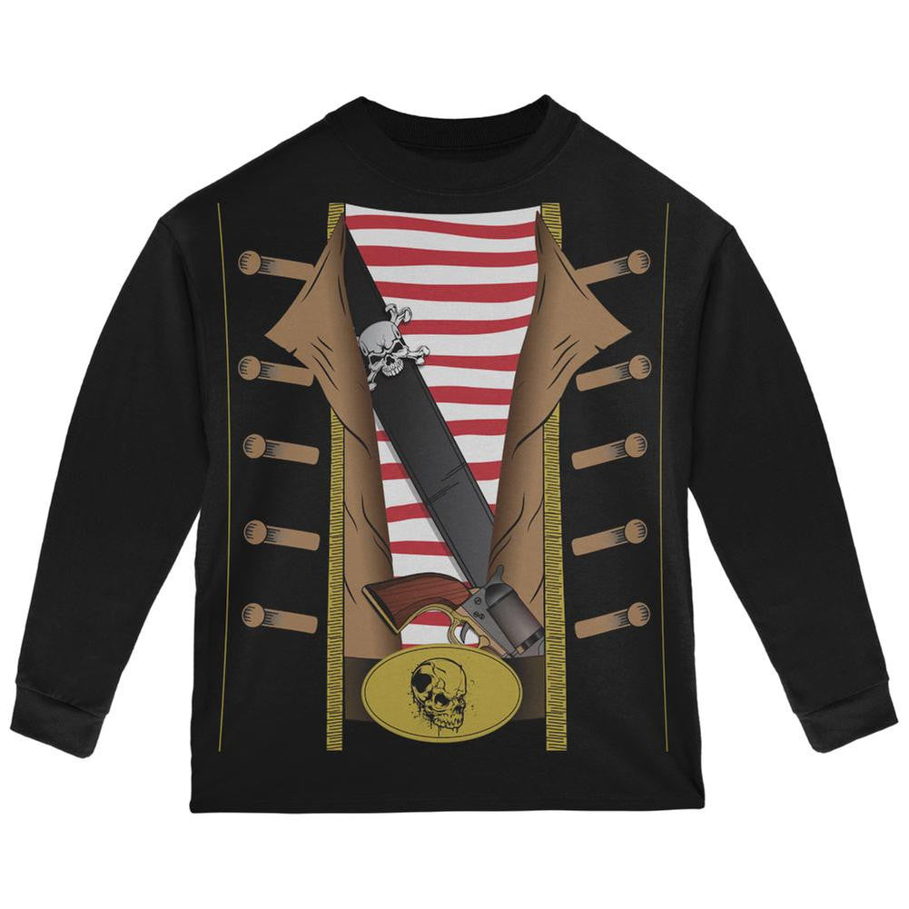Halloween Pirate Costume Black Toddler Long Sleeve T-Shirt Toddler Long Sleeves Old Glory