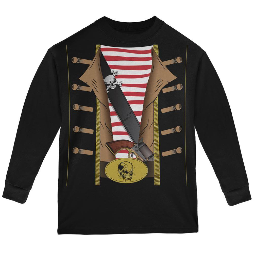 Halloween Pirate Costume Black Youth Long Sleeve T-Shirt Youth Long Sleeves Old Glory