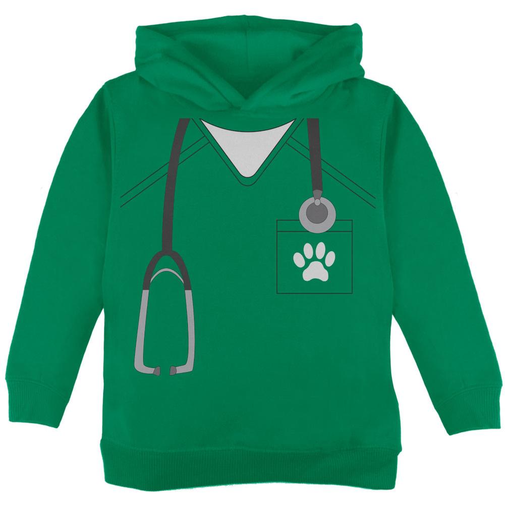 Halloween Vet Veterinarian Scrubs Costume Green Toddler Hoodie Toddler Hoodies Old Glory 2T Green