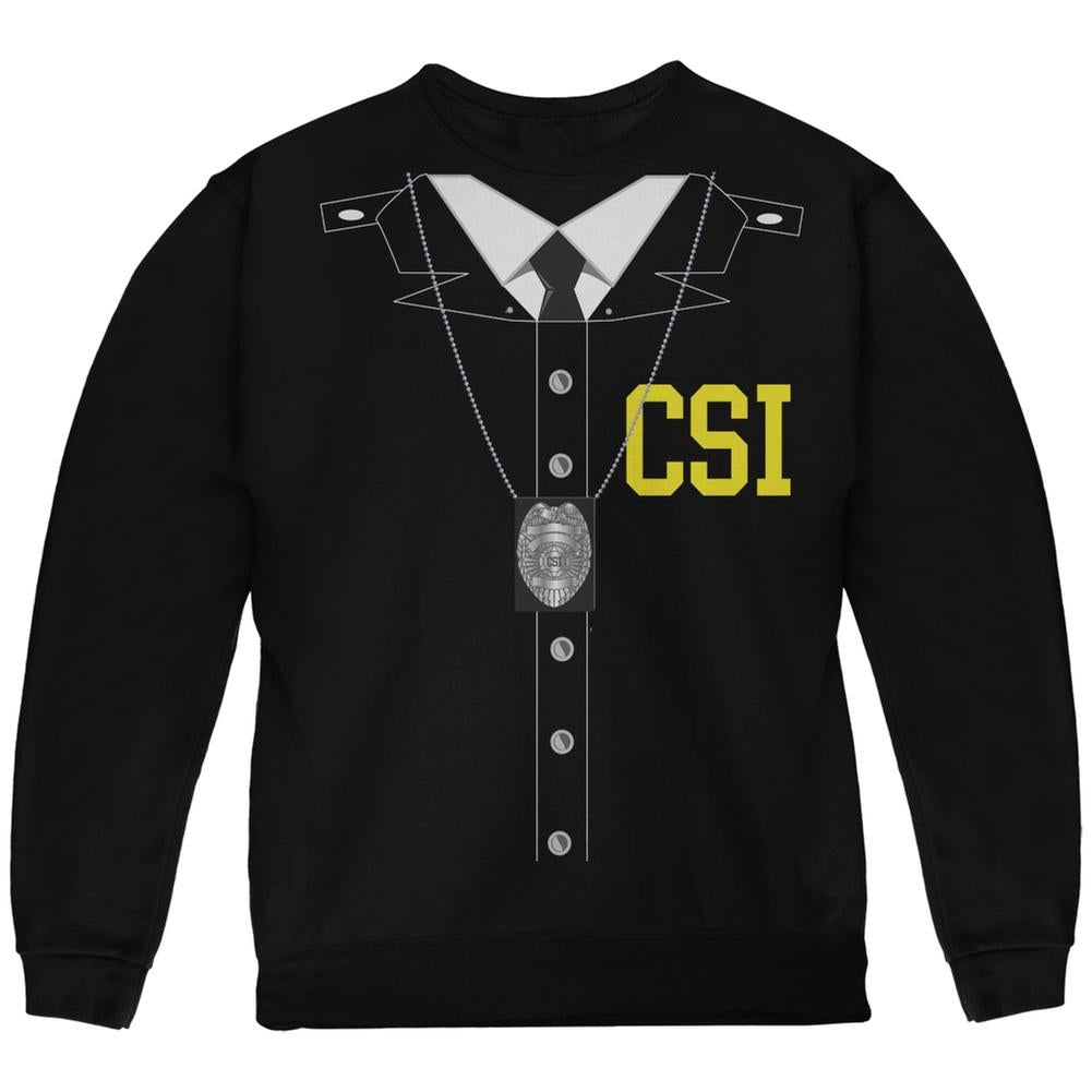 Halloween Crime Scene Investigator Costume Black Youth Sweatshirt Youth Sweatshirts Old Glory LG Black