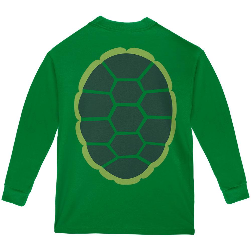 Halloween Costume Turtle Costume Green Youth Long Sleeve T-Shirt Youth Long Sleeves Old Glory