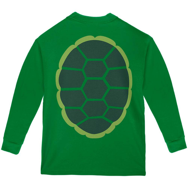 Halloween Costume Turtle Costume Green Youth Long Sleeve T-Shirt Youth Long Sleeves Old Glory