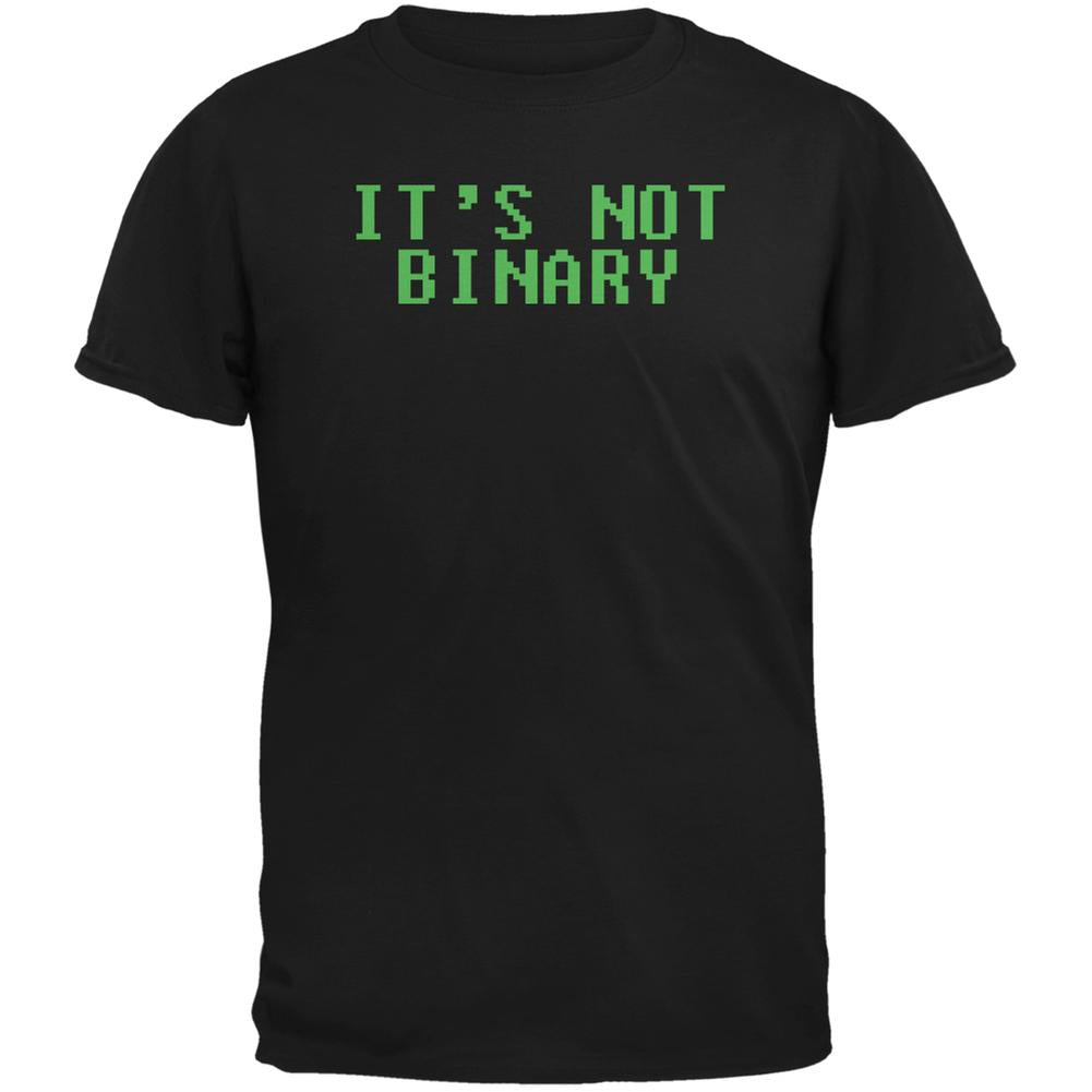 Computer Geek Not Binary Quote Black Adult T-Shirt Men's T-Shirts Old Glory 2XL Black