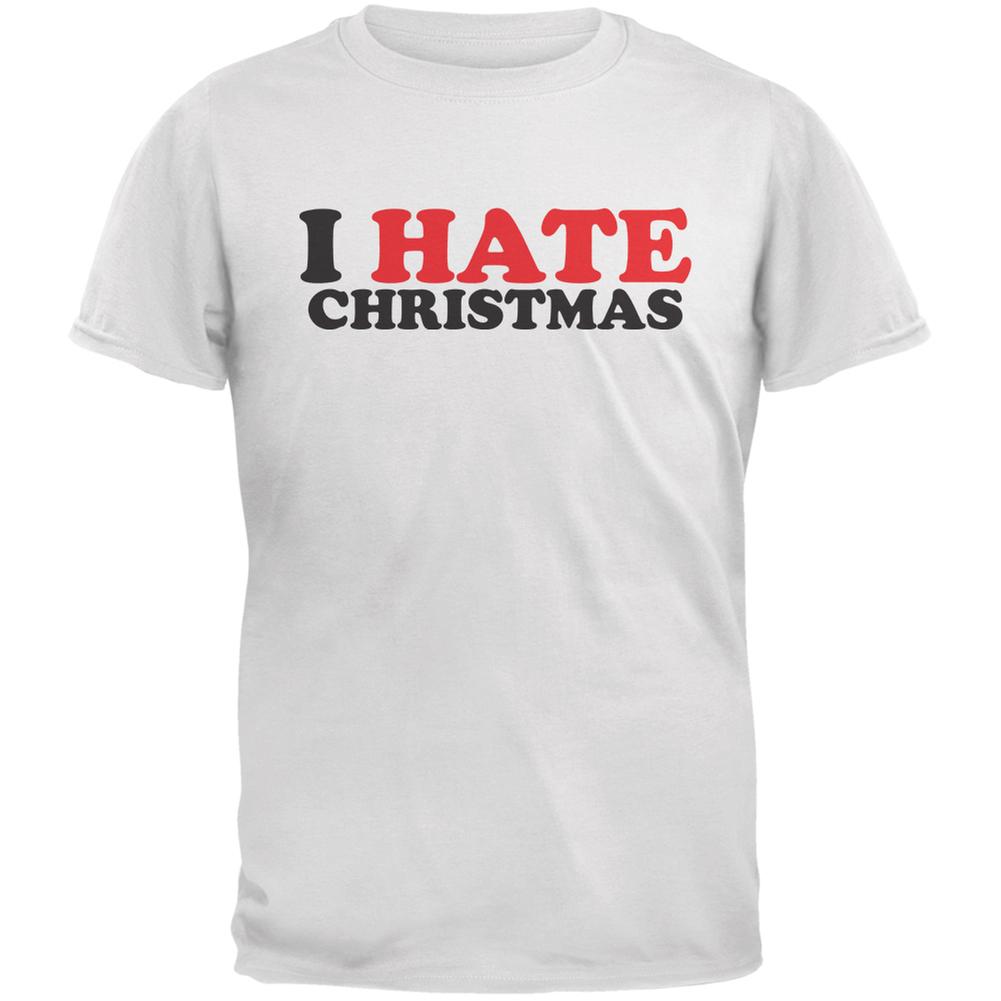 I Hate Christmas White Adult T-Shirt Men's T-Shirts Old Glory 2XL White