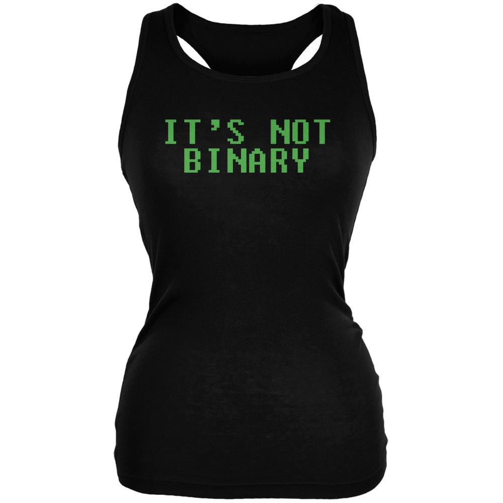 Computer Geek Not Binary Quote Black Juniors Soft Tank Top Juniors Tank Tops Old Glory 2XL Black