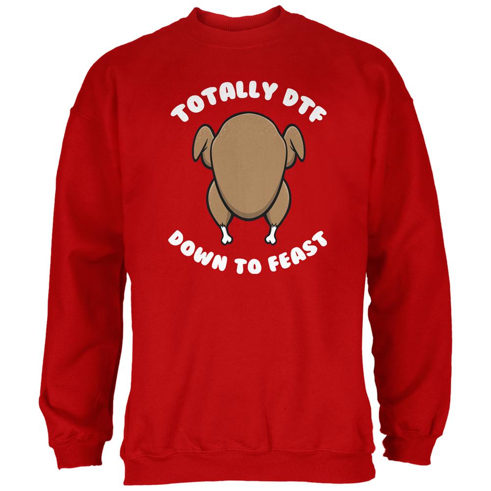 Thanksgiving Down to Feast Red Adult Sweatshirt Men's Sweatshirts Old Glory 2XL Red