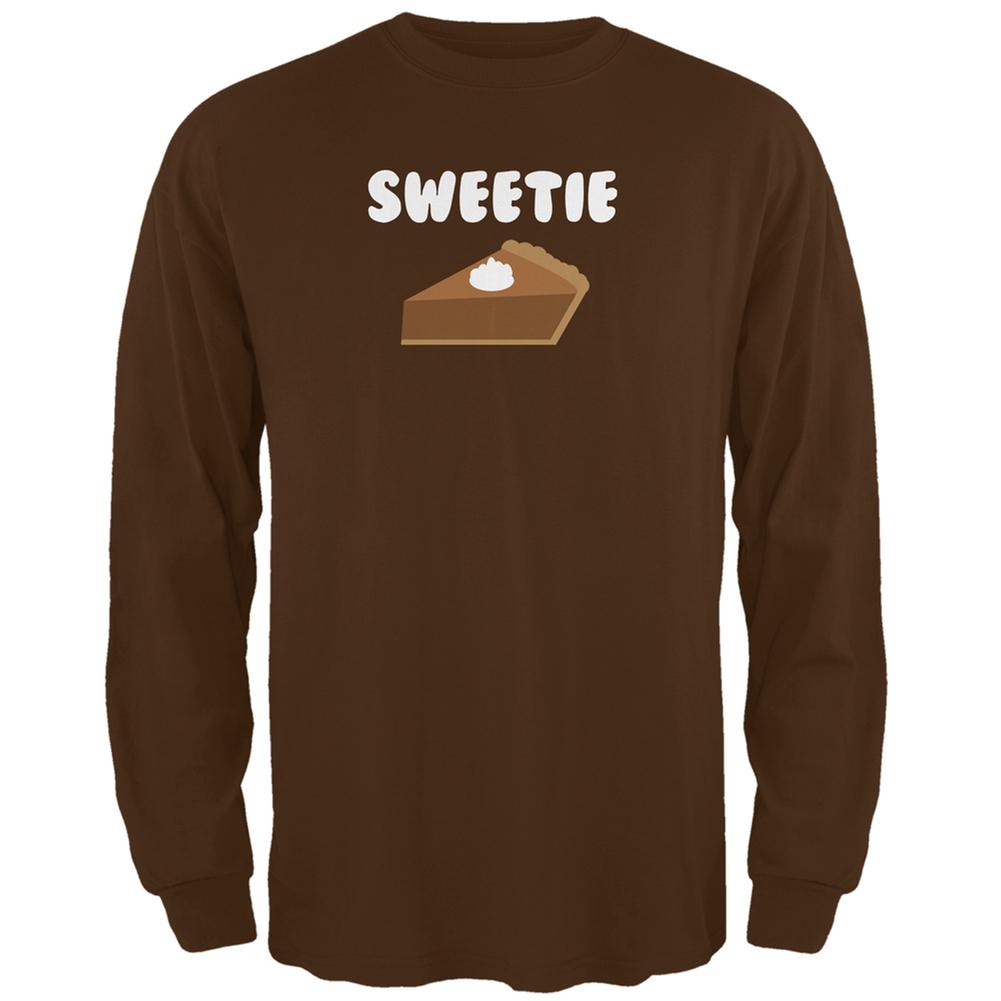 Thanksgiving Sweetie Pie Brown Adult Long Sleeve T-Shirt Men's Long Sleeves Old Glory 2XL Brown