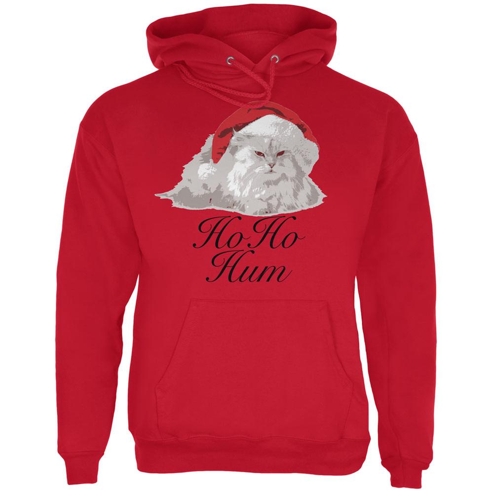 Christmas Ho Ho Hum Cat Red Adult Hoodie Men's Hoodies Old Glory 2XL Red