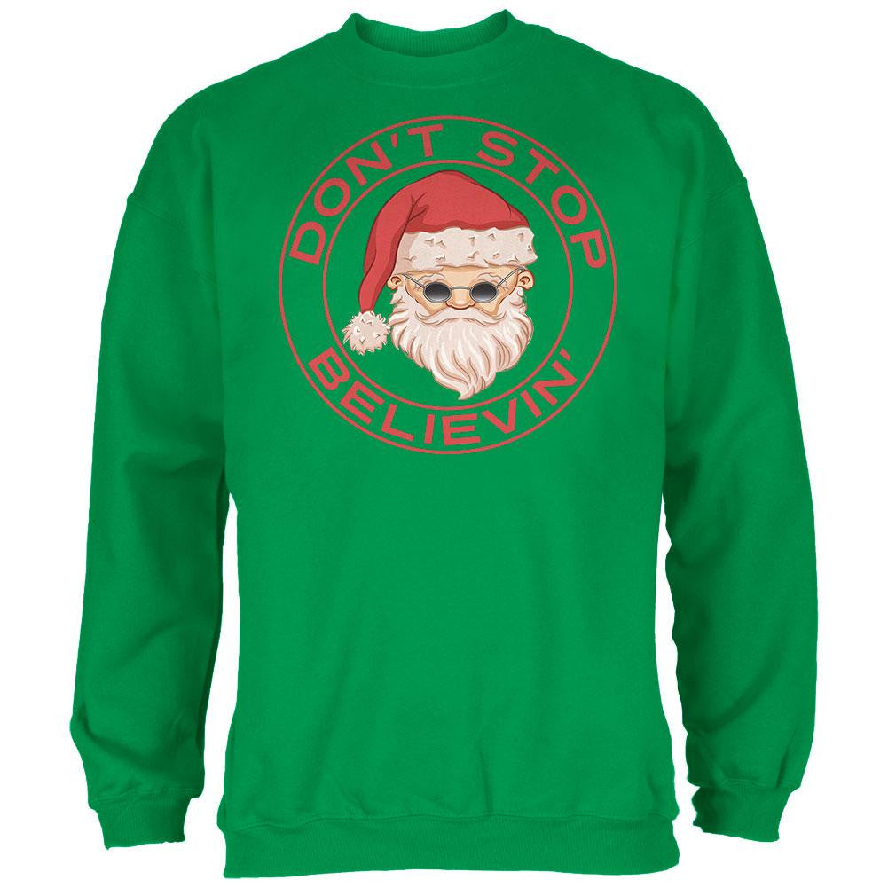 Christmas Don't Stop Believin' Irish Green Adult Sweatshirt Men's Sweatshirts Old Glory 2XL Green