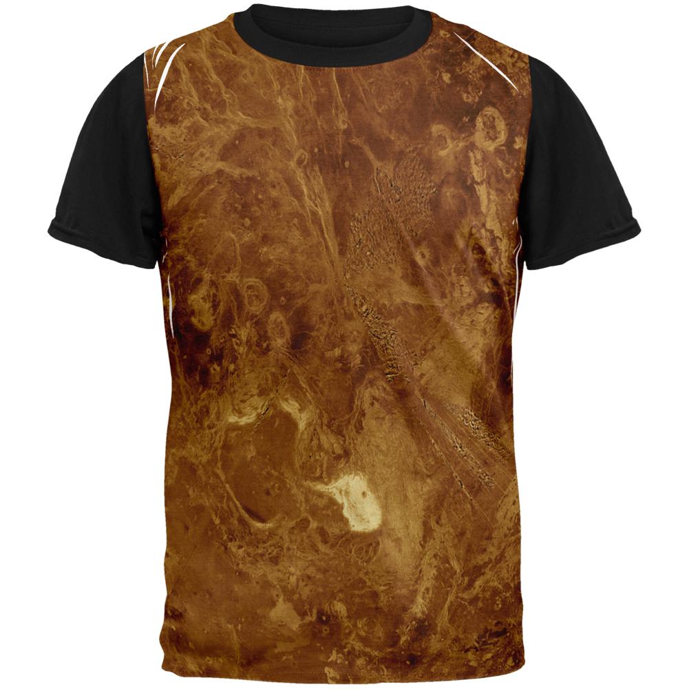 Solar System Planet Venus Adult Black Back T-Shirt Men's T-Shirts Old Glory LG White