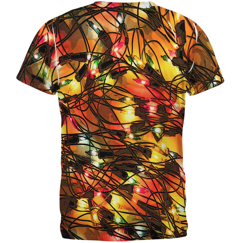 Tangled Christmas Lights All Over Adult T-Shirt Men's T-Shirts Old Glory