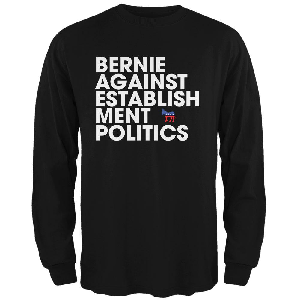Election 2020 - Bernie Against Politics Black Adult Long Sleeve T-Shirt Men's Long Sleeves Old Glory 2XL Black