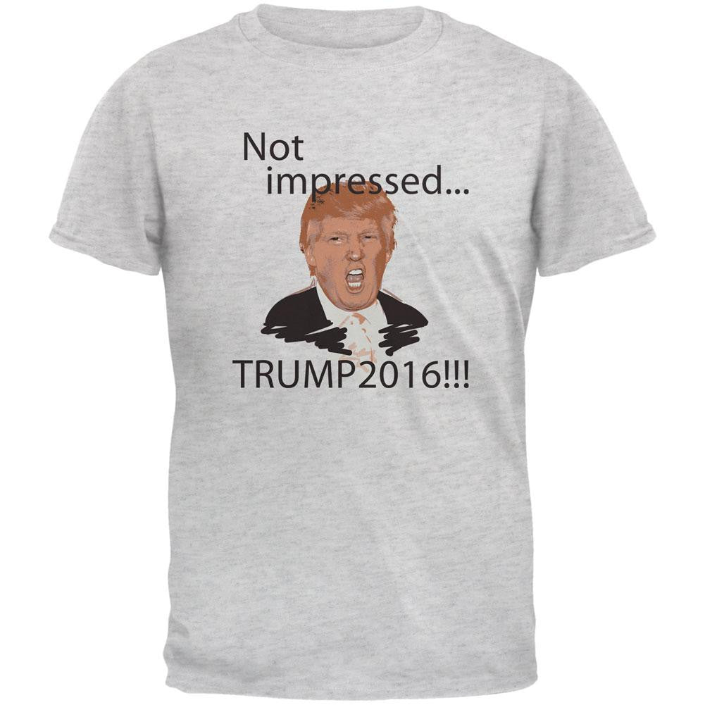 Election 2016 Trump Not Impressed Light Heather Grey Adult T-Shirt Men's T-Shirts Old Glory 2XL Grey