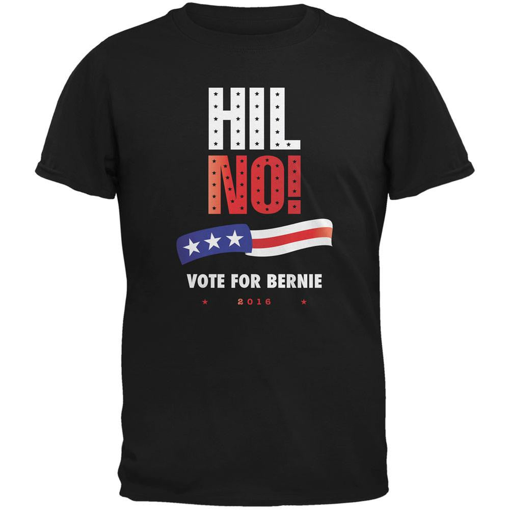 Election 2016 Hil No Vote Bernie Black Adult T-Shirt Men's T-Shirts Old Glory 2XL Black