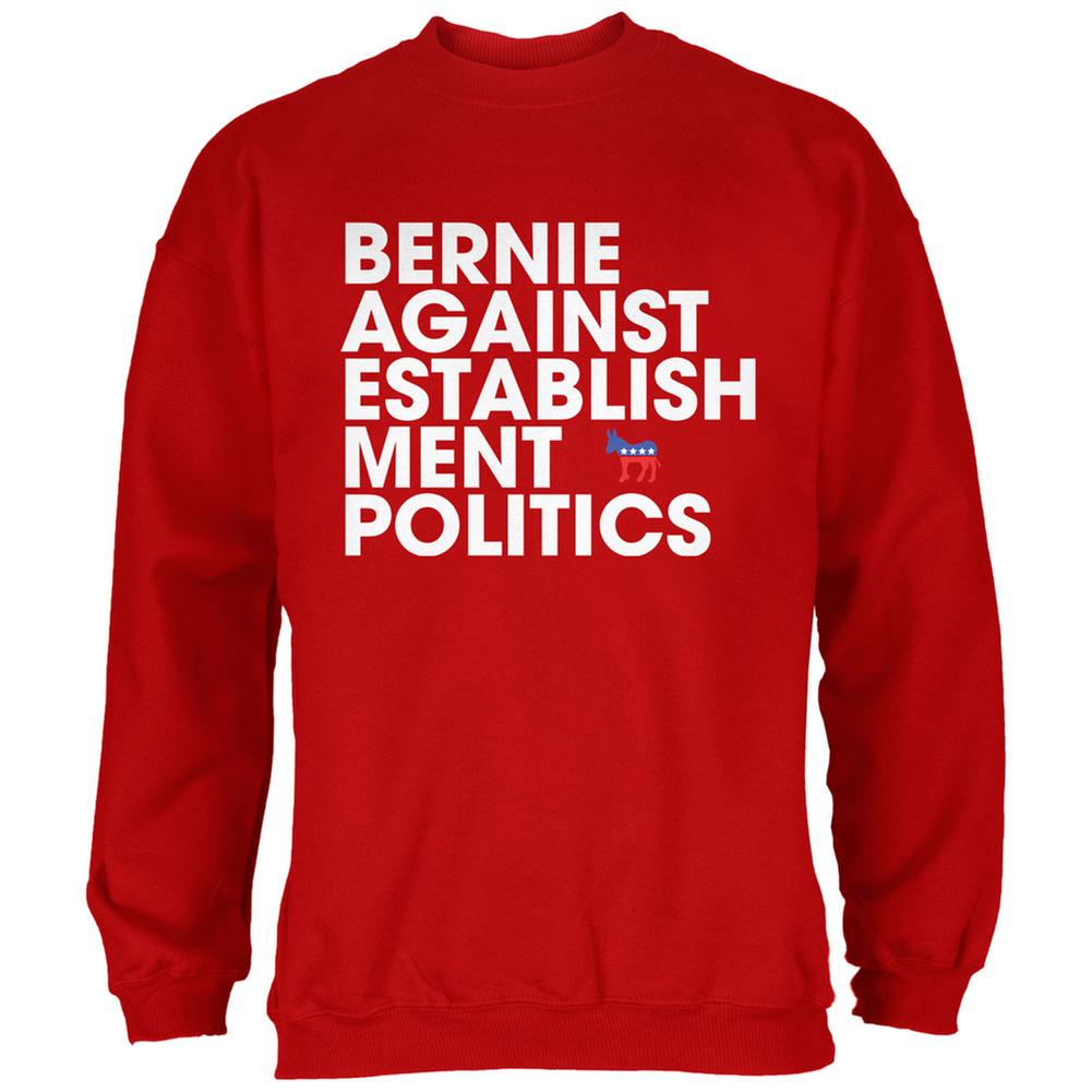 Election 2016 - Bernie Against Politics Red Adult Sweatshirt Men's Sweatshirts Old Glory 2XL Red