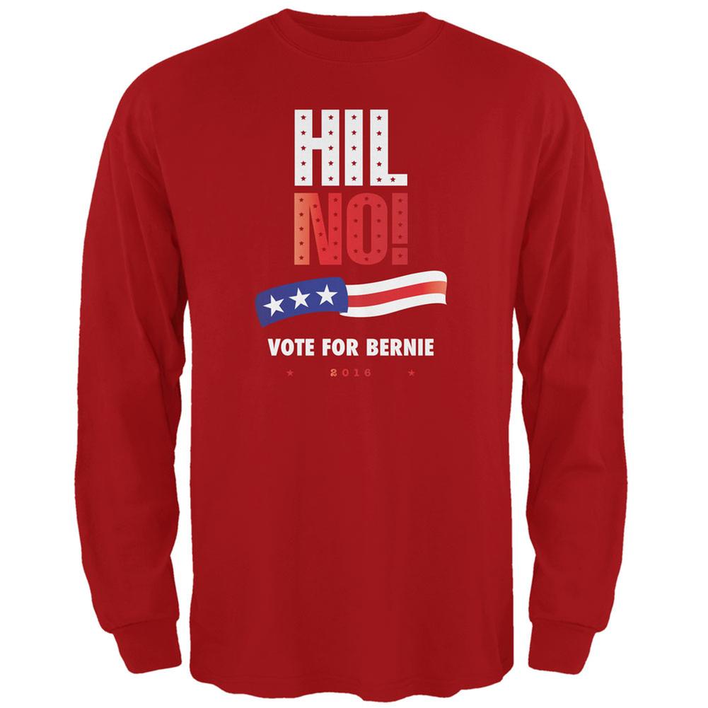 Election 2016 Hil No Vote Bernie Red Adult Long Sleeve T-Shirt Men's Long Sleeves Old Glory 2XL Red