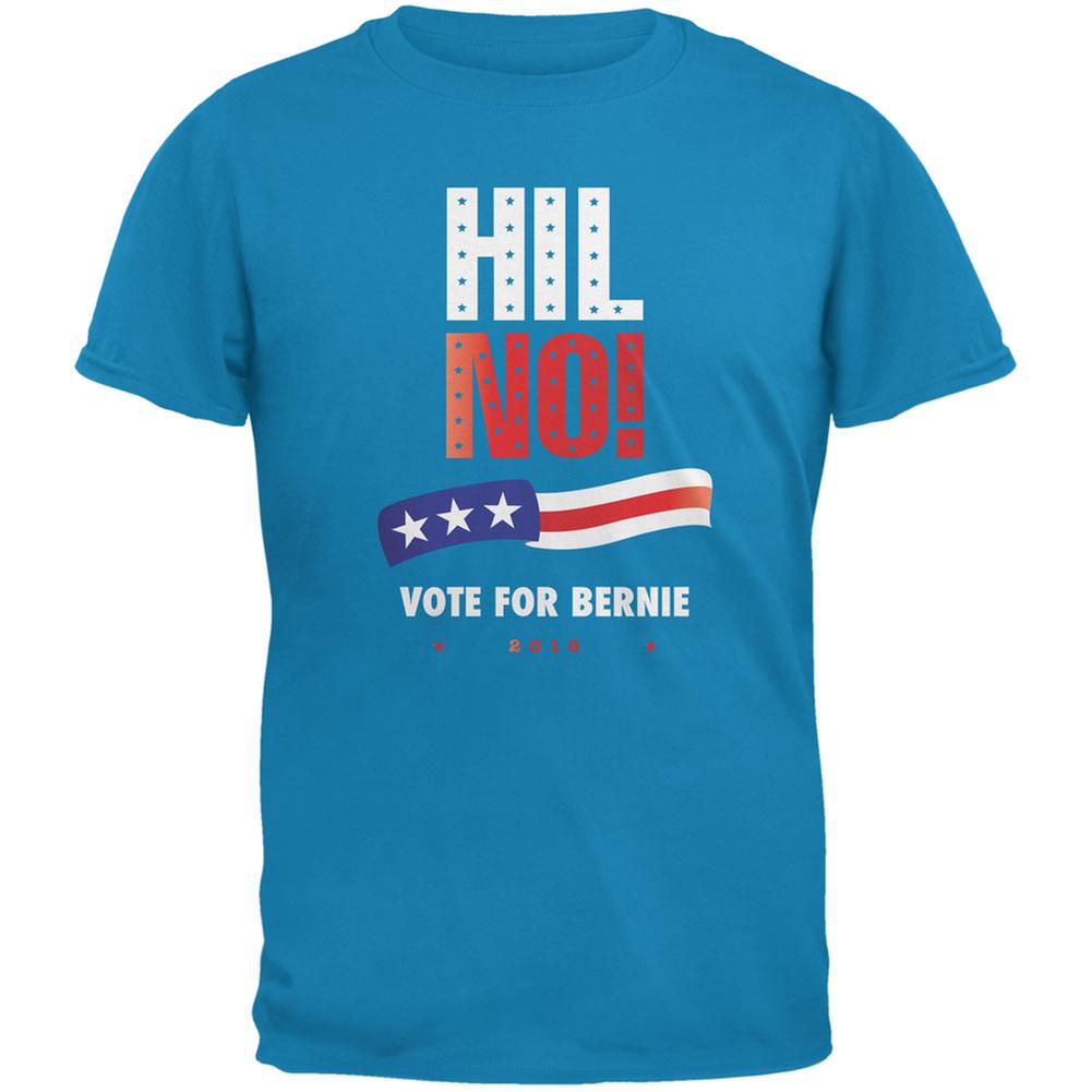 Election 2016 Hil No Vote Bernie Sapphire Blue Adult T-Shirt Men's T-Shirts Old Glory 2XL Blue