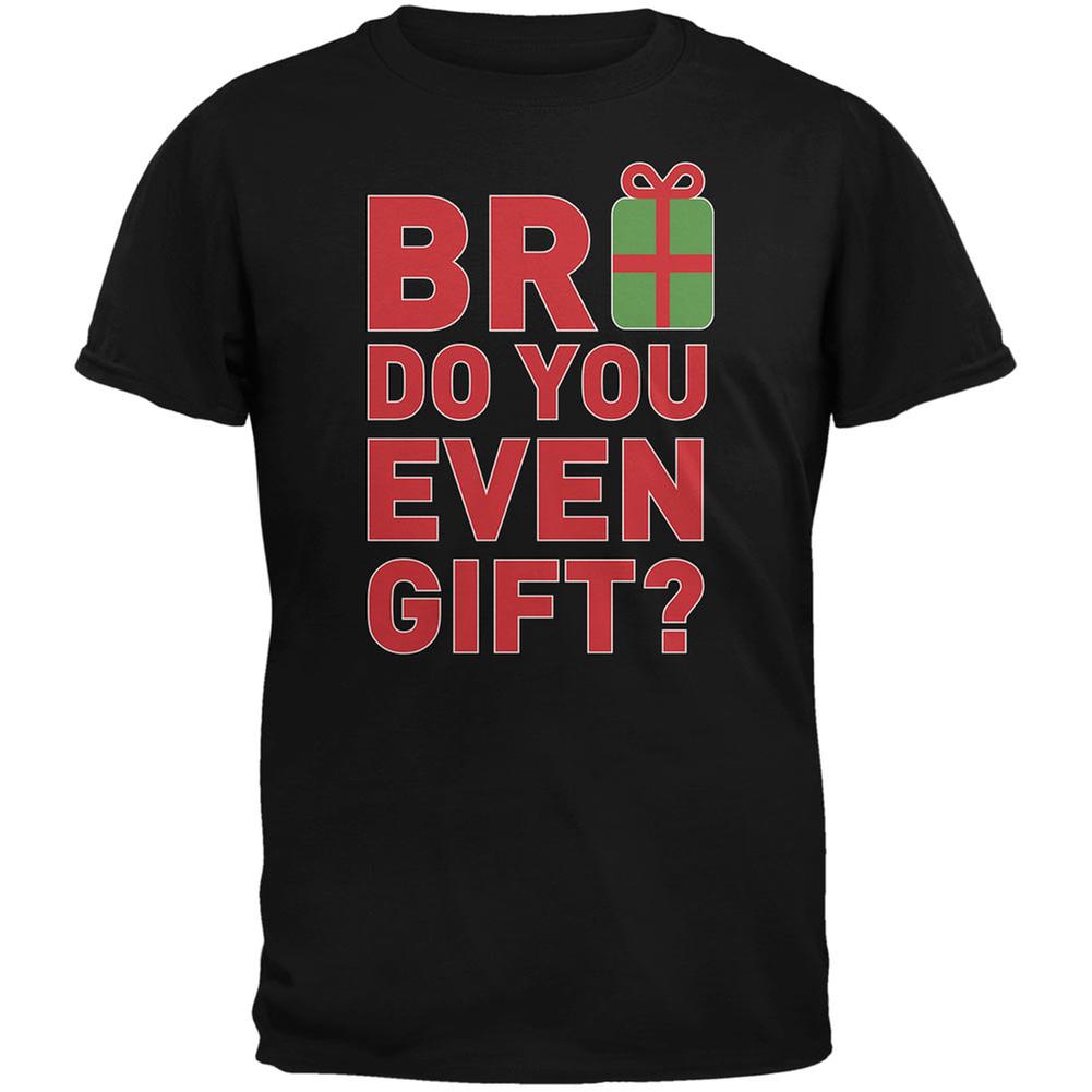 Christmas Bro Do You Even Gift Black Adult T-Shirt Men's T-Shirts Old Glory 2XL Black
