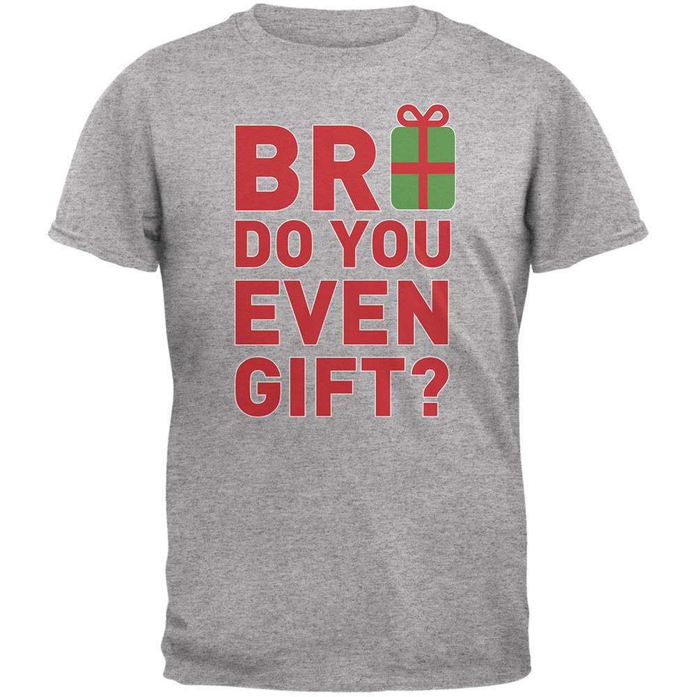 Christmas Bro Do You Even Gift Dark Heather Adult T-Shirt Men's T-Shirts Old Glory 2XL Grey