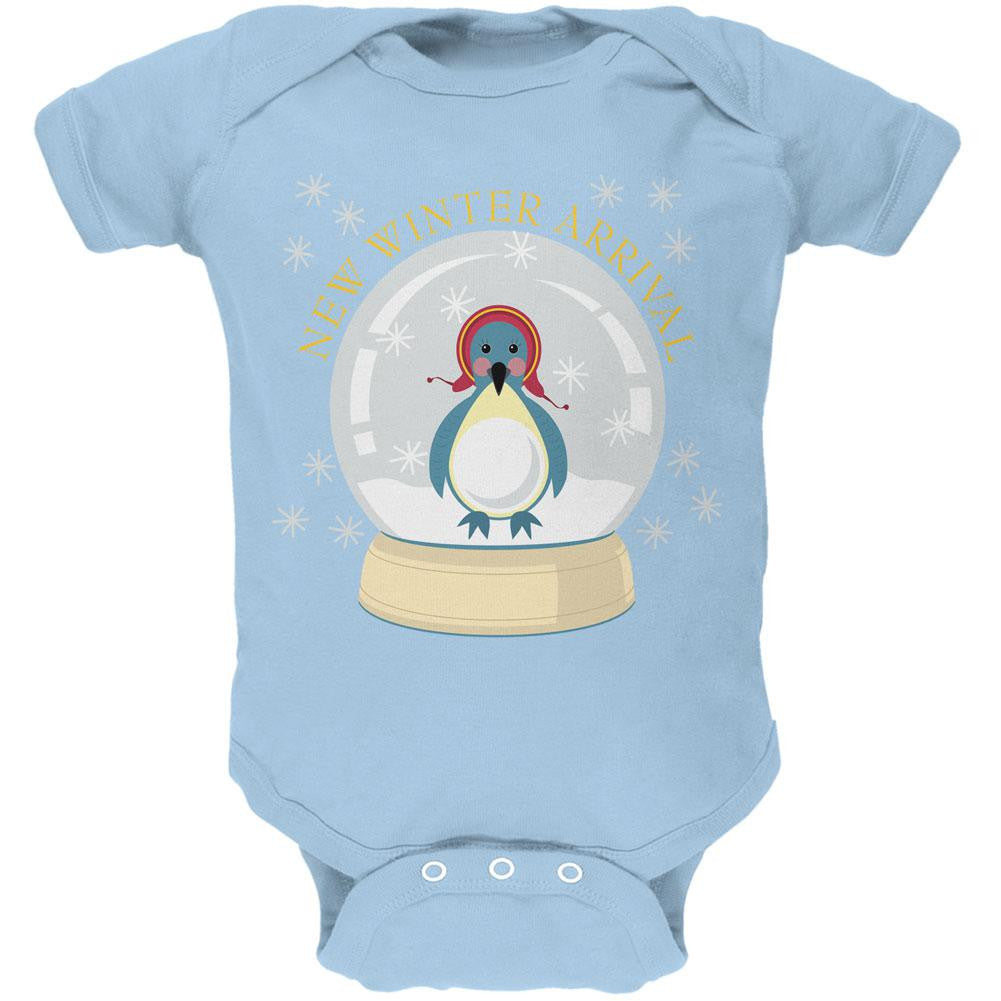 Christmas Baby Snow Globe Light Blue Soft Christmas Baby One Piece Baby One Piece Old Glory 0-3M Blue