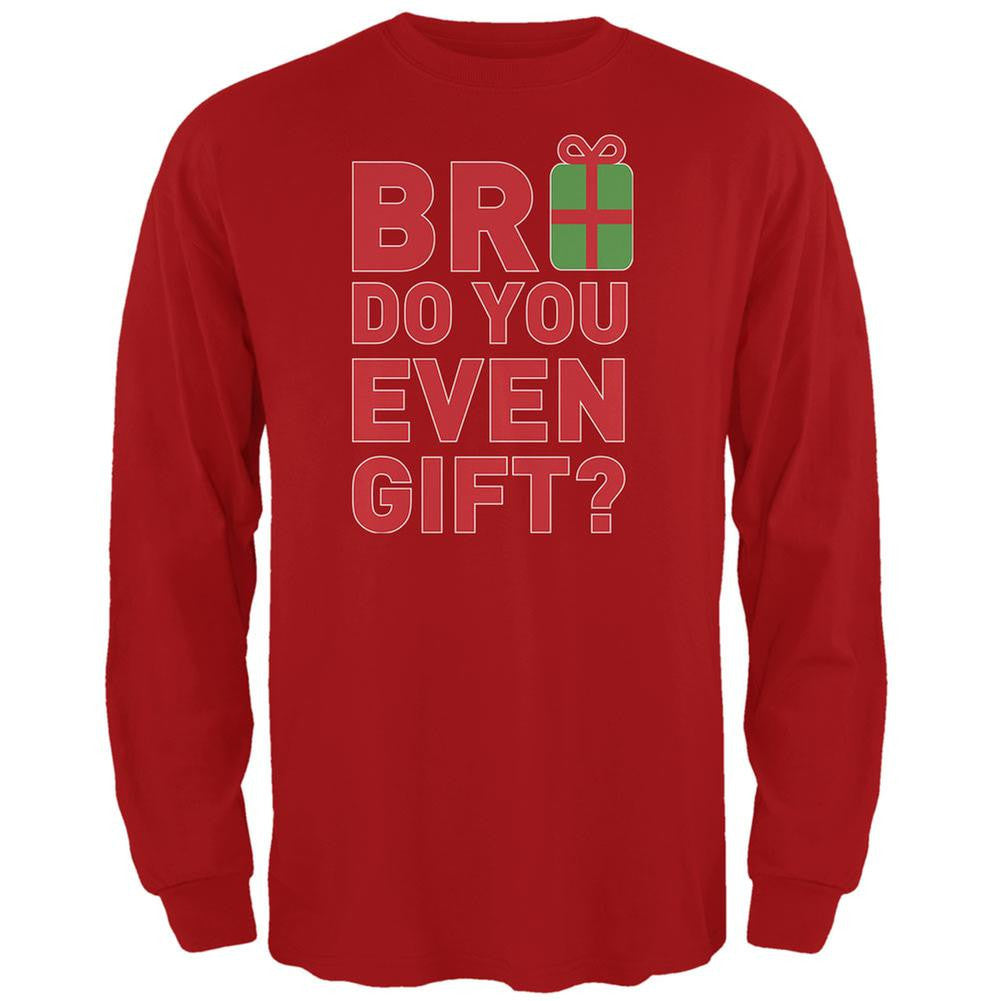 Christmas Bro Do You Even Gift Red Adult Long Sleeve T-Shirt Men's Long Sleeves Old Glory 2XL Red
