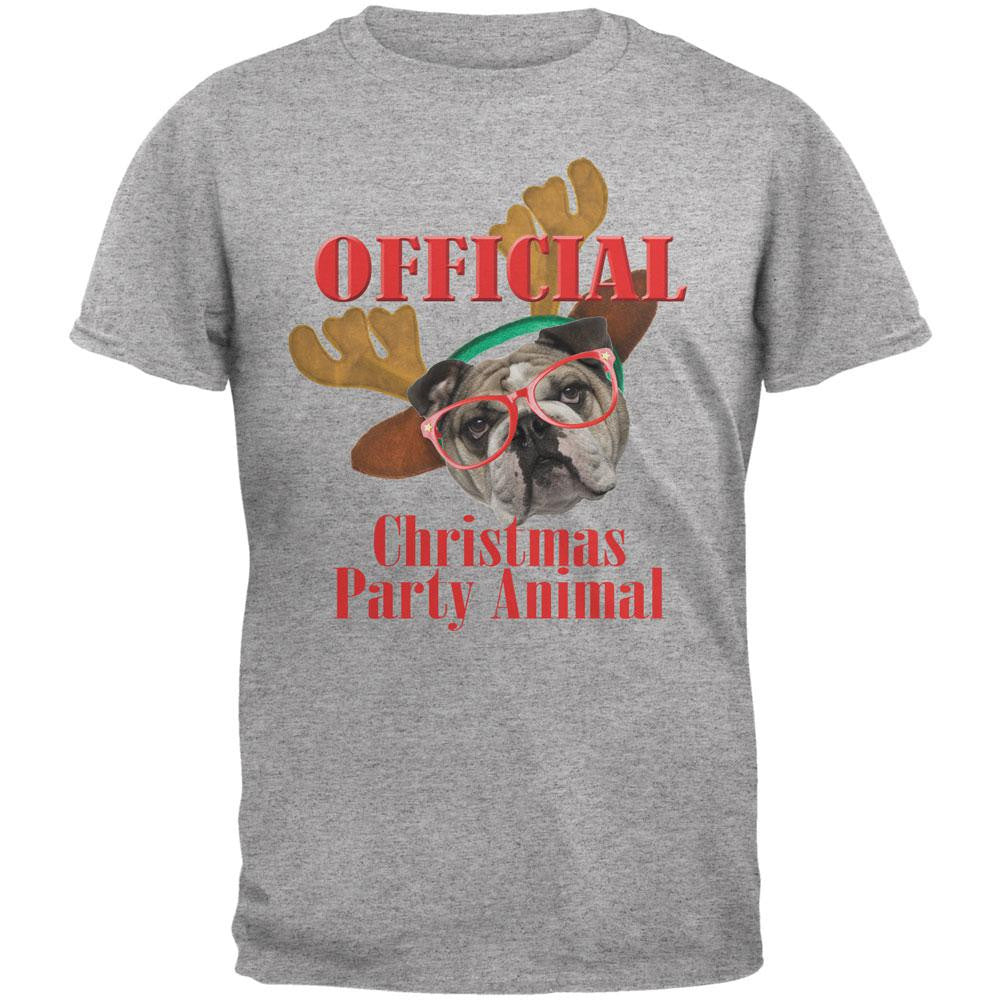 Christmas Party Animal Heather Grey Adult T-Shirt Men's T-Shirts Old Glory 2XL Grey