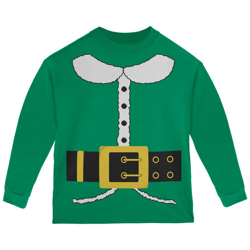 Holiday Elf Costume Green Toddler Long Sleeve T-Shirt Toddler Hoodies Old Glory