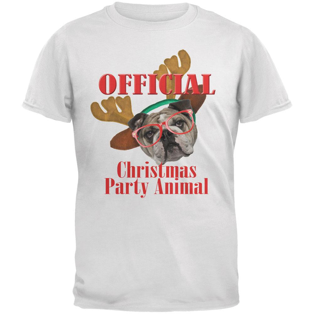 Christmas Party Animal White Adult T-Shirt Men's T-Shirts Old Glory 2XL White
