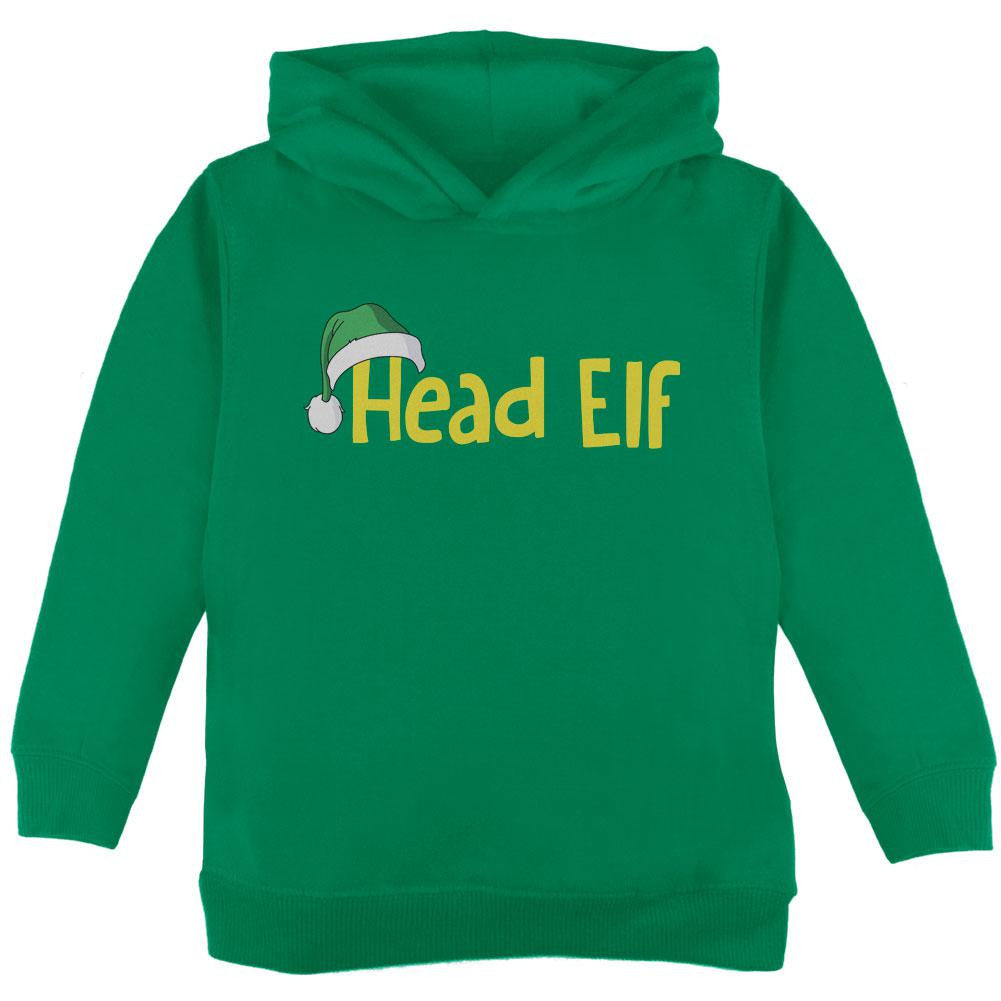 Christmas Head Elf Green Toddler Hoodie Toddler Hoodies Old Glory 2T Green