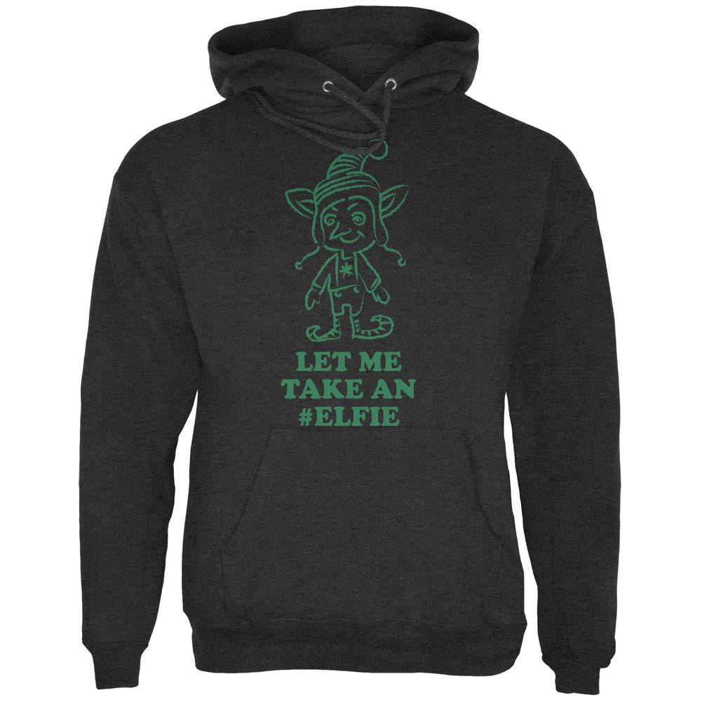 Christmas Take an Elfie Charcoal Heather Adult Hoodie Men's Hoodies Old Glory 2XL Grey