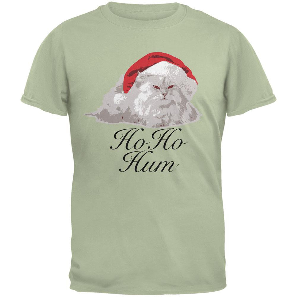 Christmas Ho Ho Hum Cat Serene Green Adult T-Shirt Men's T-Shirts Old Glory 2XL Green