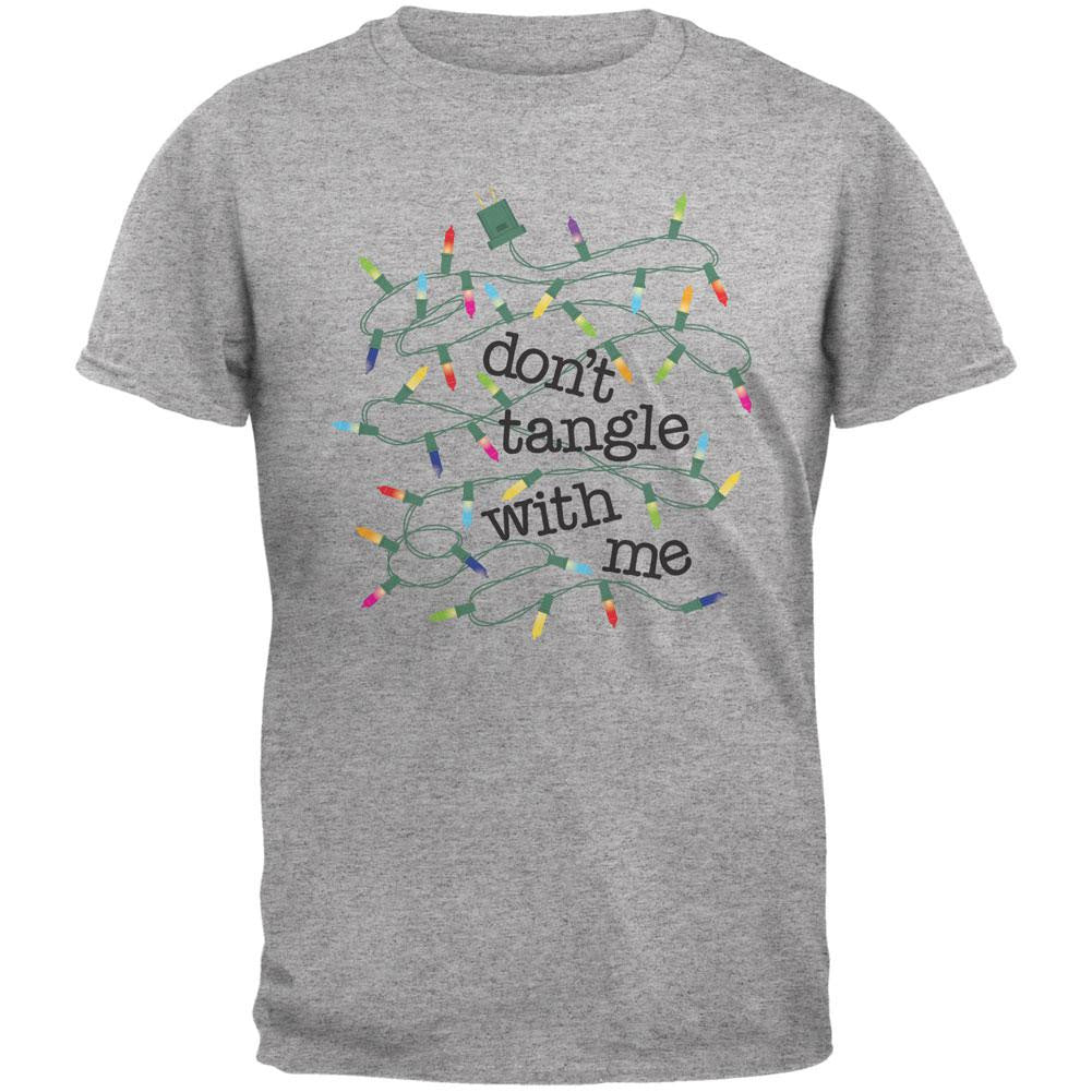 Christmas Dont Tangle With Me Heather Grey Adult T-Shirt Men's T-Shirts Old Glory 2XL Grey