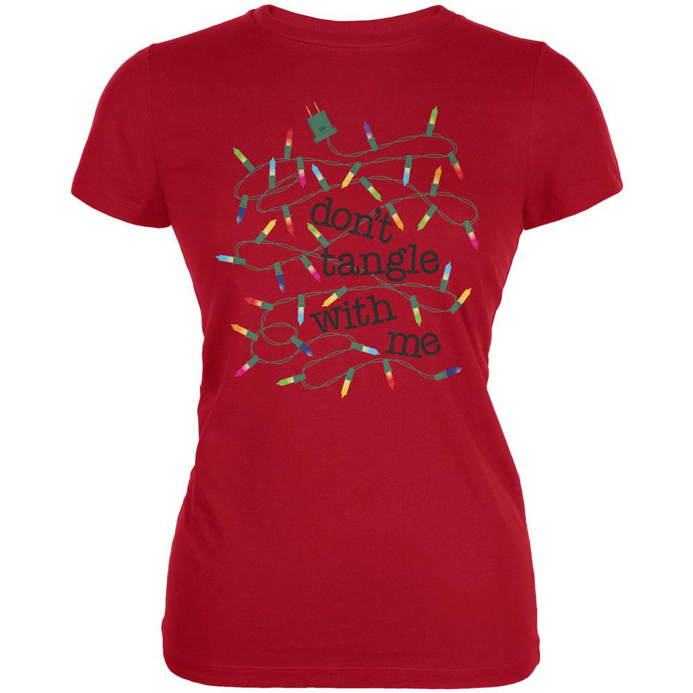 Christmas Dont Tangle With Me Red Juniors Soft T-Shirt Juniors T-Shirts Old Glory 2XL Red