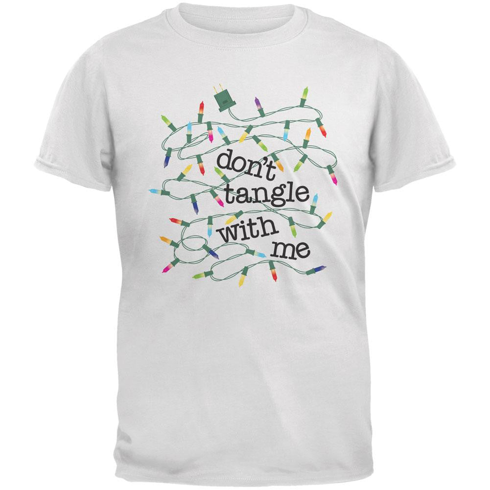 Christmas Dont Tangle With Me White Adult T-Shirt Men's T-Shirts Old Glory 2XL White