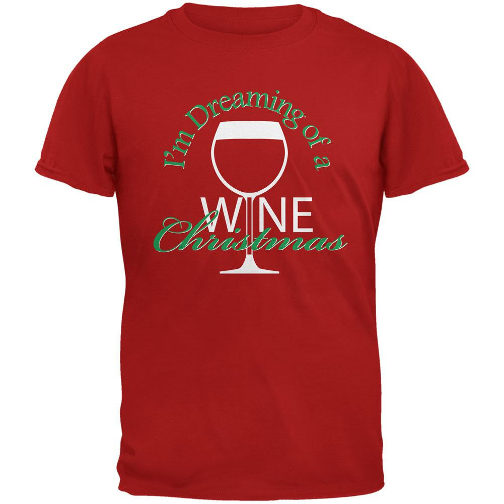 Wine Christmas Red Adult T-Shirt Men's T-Shirts Old Glory 2XL Red