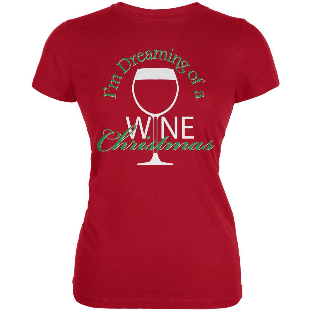 Wine Christmas Red Juniors Soft T-Shirt Juniors T-Shirts Old Glory 2XL Red