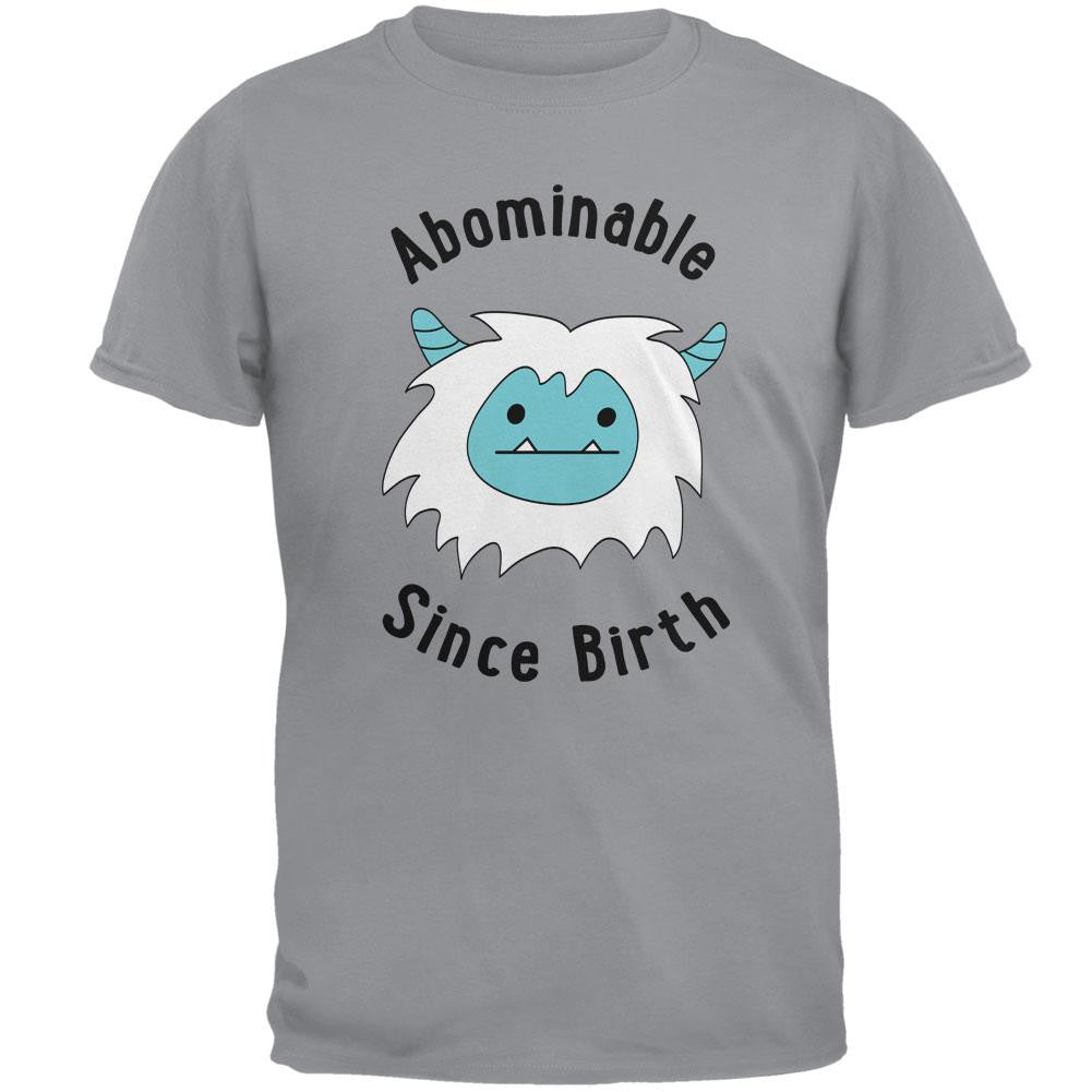 Christmas Abominable Since Birth Yeti Gravel Grey Adult T-Shirt Men's T-Shirts Old Glory 2XL Grey