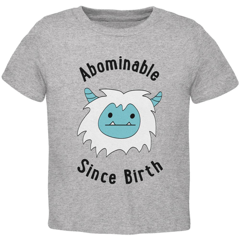Christmas Abominable Since Birth Yeti Heather Toddler T-Shirt Toddler T-Shirts Old Glory 2T Black