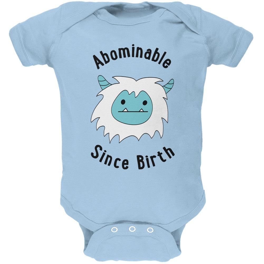 Christmas Abominable Since Birth Yeti Light Blue Soft Baby One Piece Baby One Piece Old Glory 0-3M Blue